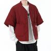 Men's Retro Japanese Style Collarless Cotton Gourd Jacket - Winter Silhouette Coat