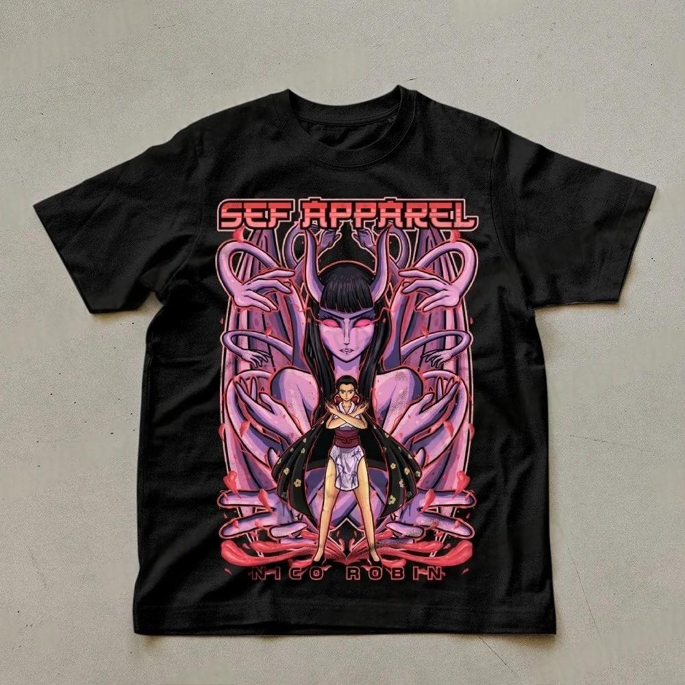 One Piece Anime Nico Robin Printed Tshirt Mens and Womens Tshirt Mens Top Sports Tshirt Mens Tshirt Summer Tee 2026 New S