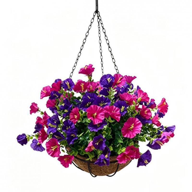 Artificial Morning Glory Hanging Basket Decor Home Hotel Wedding Party Outdoor Garden Decoration