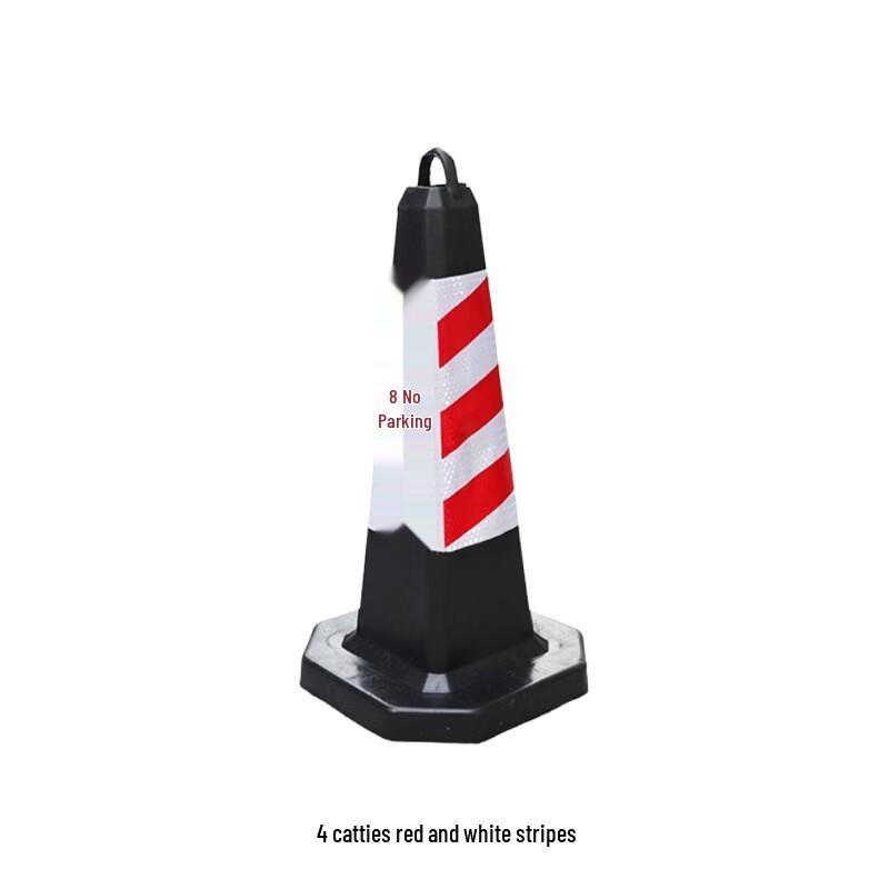 Red and White Striped Traffic Cone