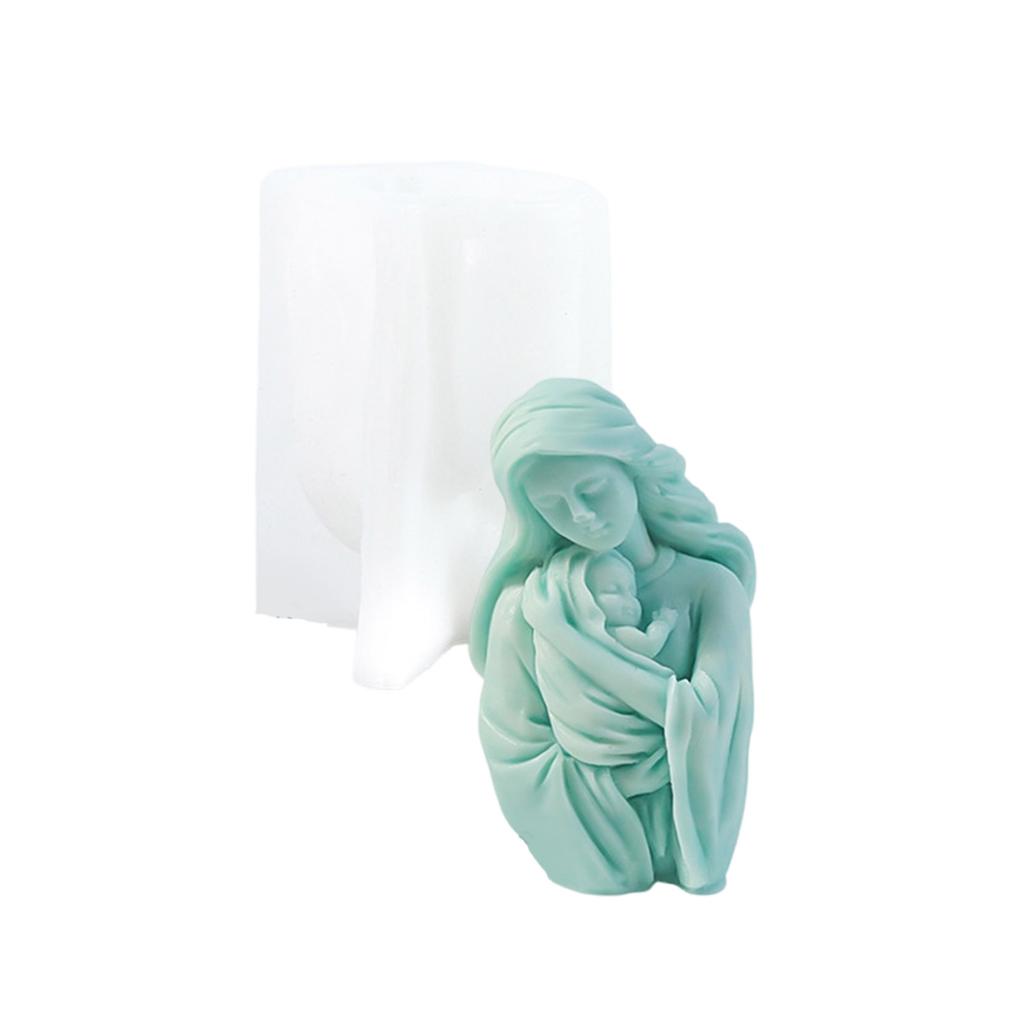 Mother Embracing Child Scented Candle Sturdy Flexible Silicone Mold for Plaster and Resin Art Supplies Deoration