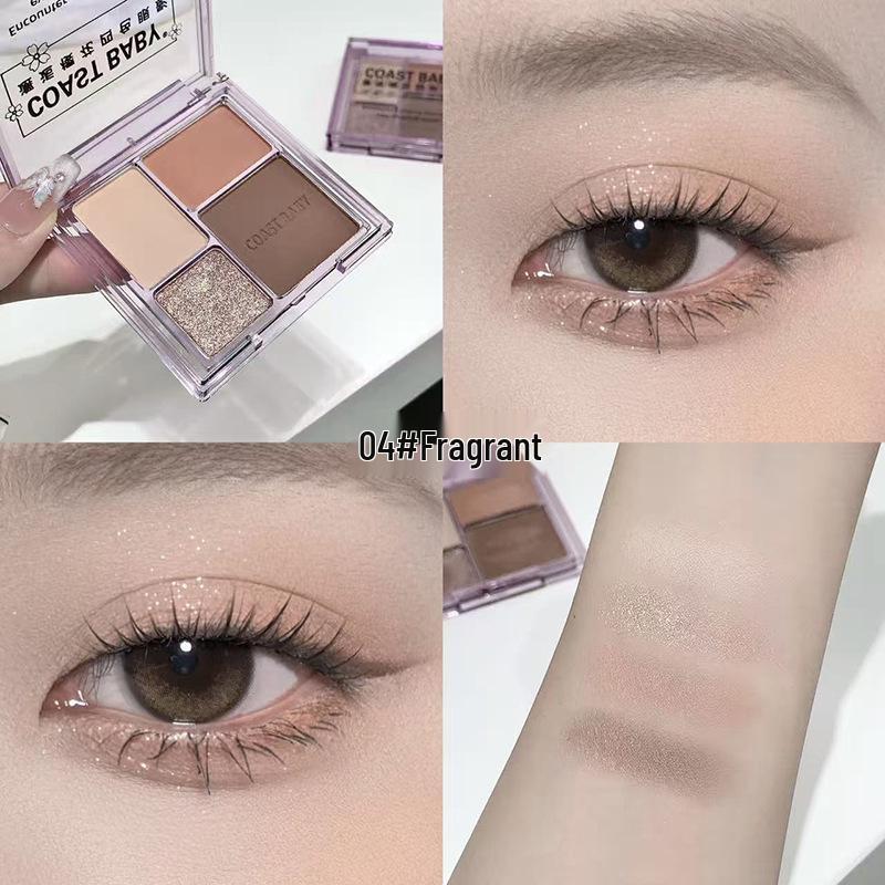 COAST BABY Cherry Blossom Matte Eyeshadow Palette, Four Earthy Tones for a Natural Look. 8.6g