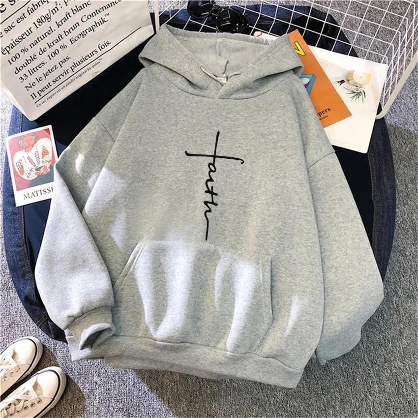 Faith Hoodie Graphic Vintage Hip Hop Sweatshirts Casual Streetwear Unisex Pullover Women Hoodies Y2K Hoody clothes