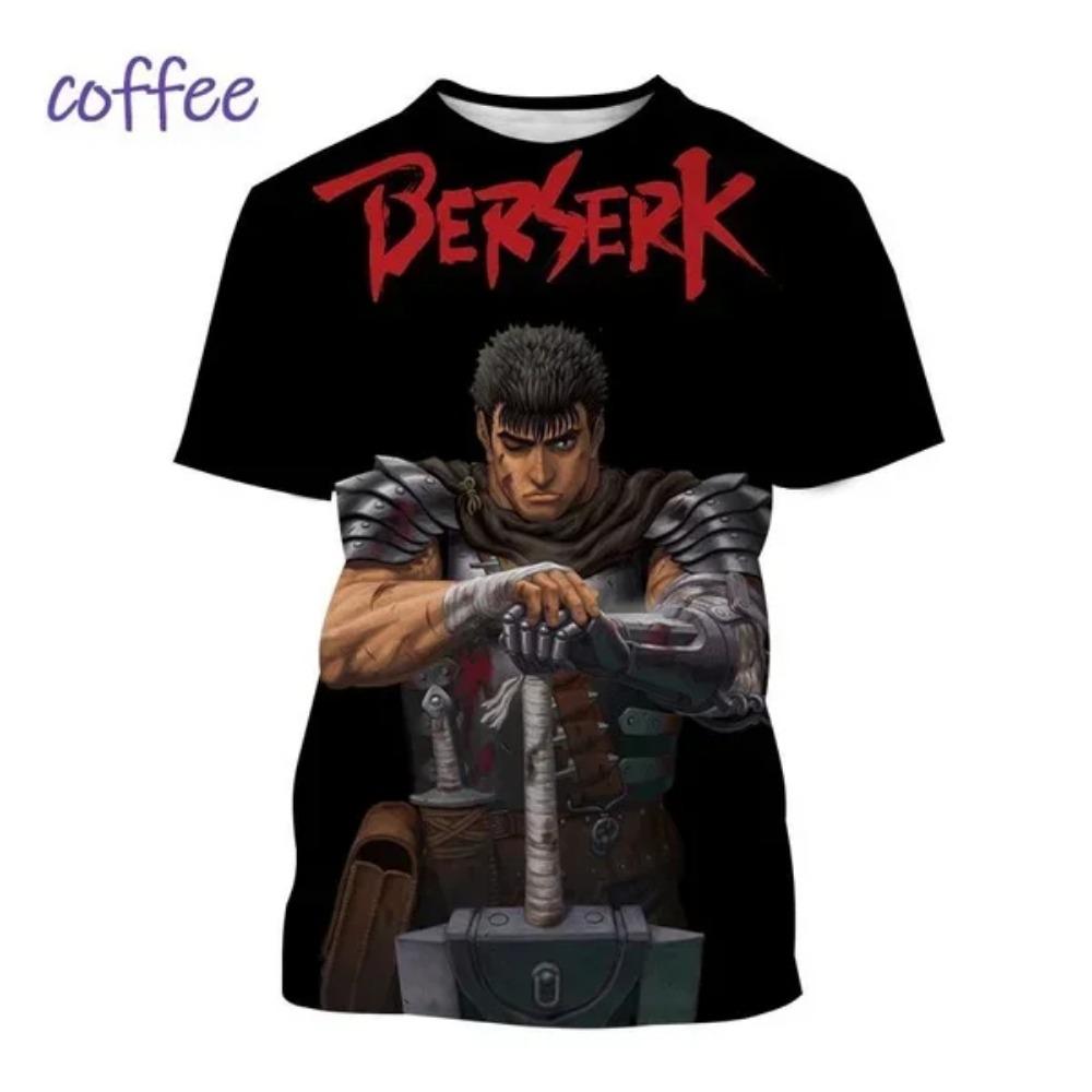 Anime Berserker 3D Printing  Anime Casual Street Style Hip Hop Short Sleeve Man