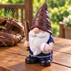 Resin Sports Figurines Baseball Gnome Figurine, Theme Statue Holding Desktop Ornament for Home Bat & Ball, Tabletop Indoor Decor, Lover Gift