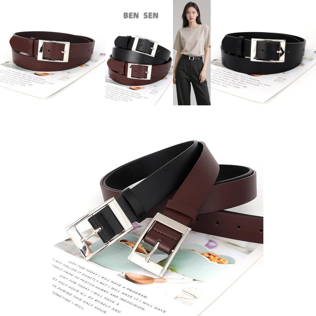 Womens Pu Leather Belt With Alloy Buckle For Casual Office Wear