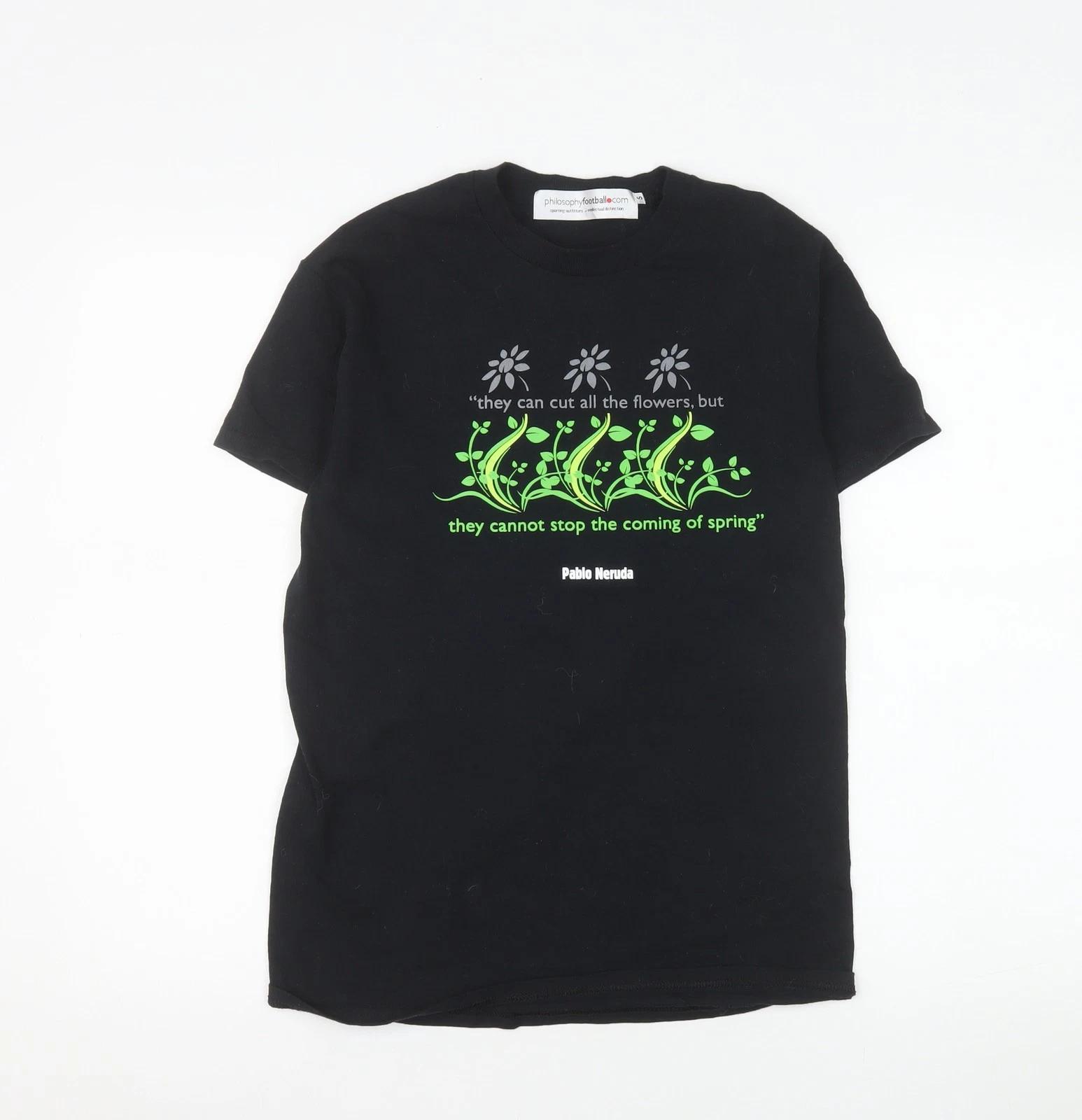 Philosophy Football Men’s Black Graphic Quote T-Shirt Size S 4XL