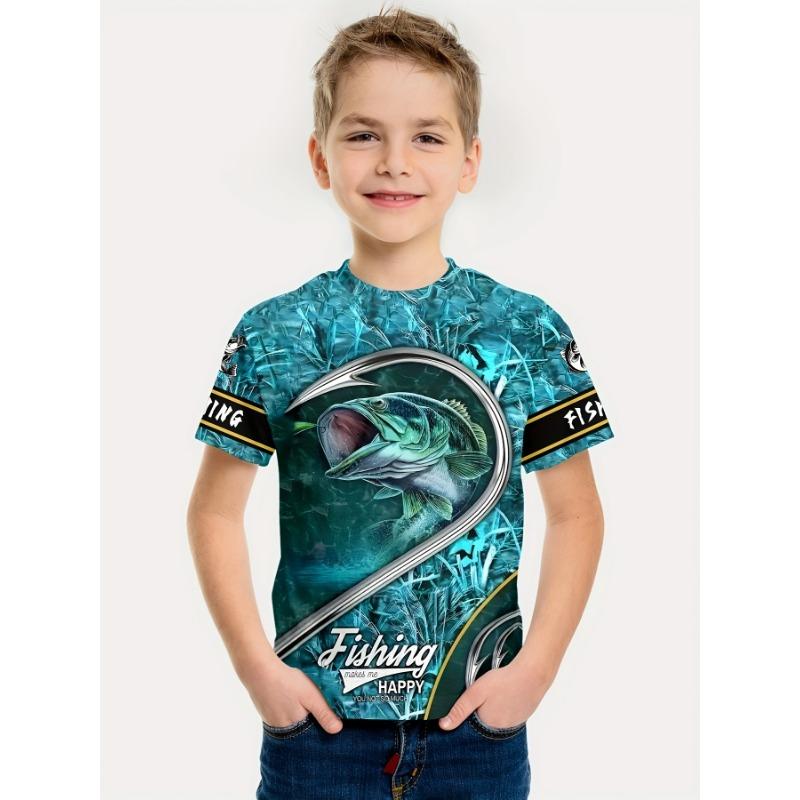 Fish Graphic T-Shirts for Children Short Sleeve Tees Fish Club Wear