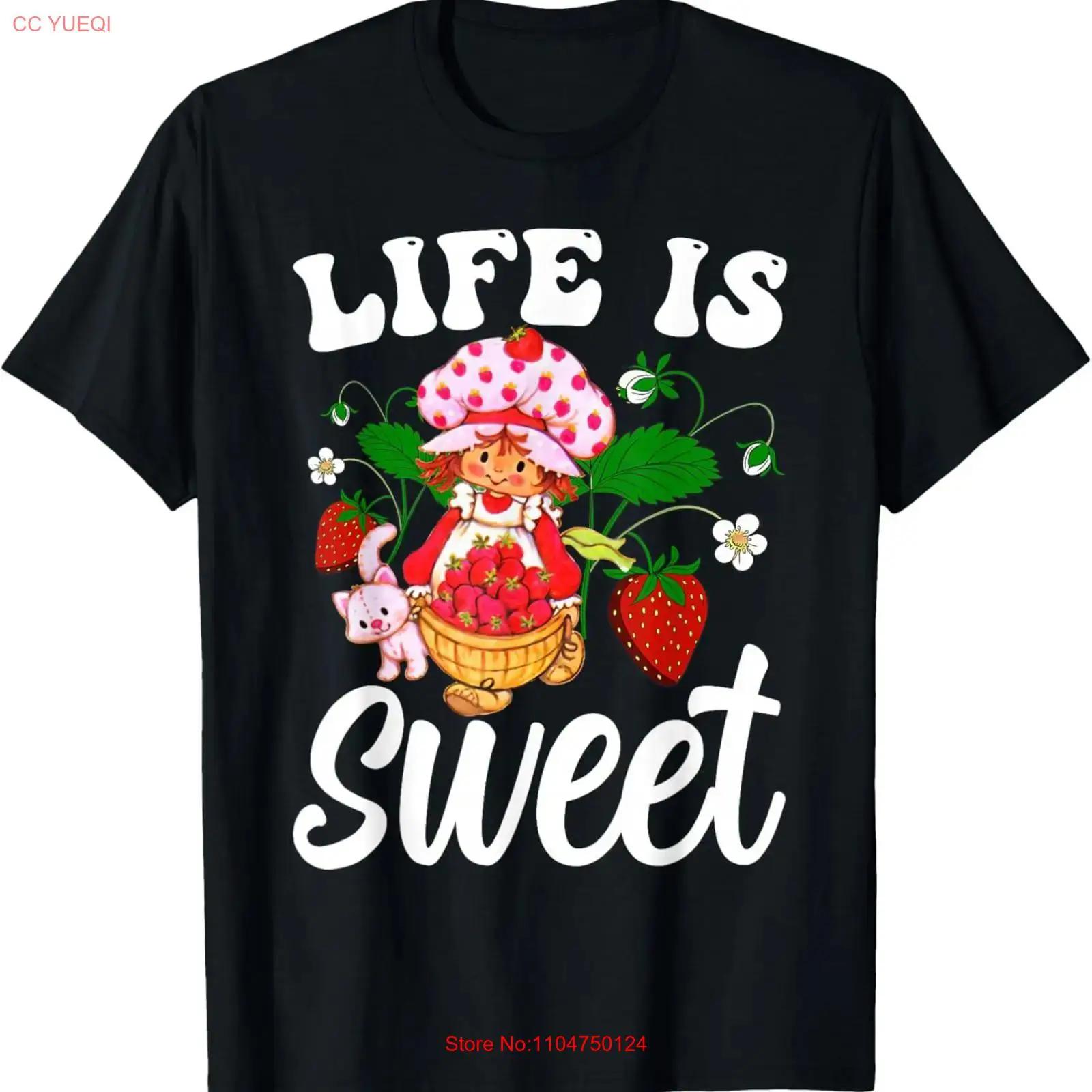 

Life Is Sweet Vintage Strawberry T Shirt for Dad Mom Daughter Coworker vintage Washed Stretched Casual graphic Unisex Versatile 5XL різнокольоровий