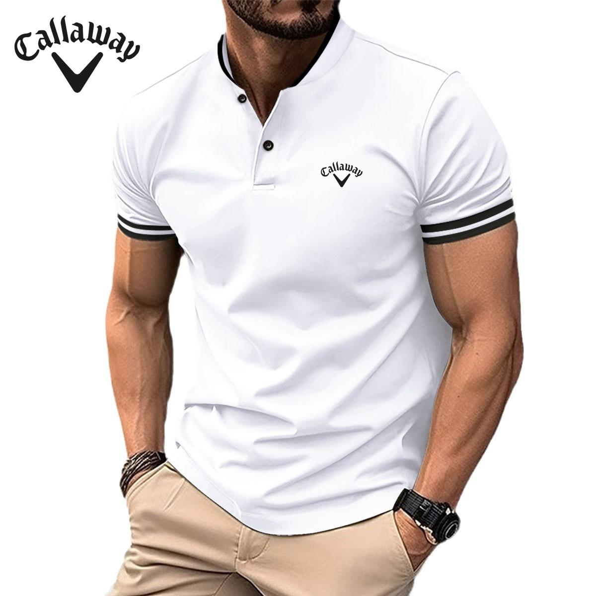 

Callaway Embroidered Plus-size High-quality Summer Polo Shirt with Button Pockets for Men s Sports Polo Shirt S