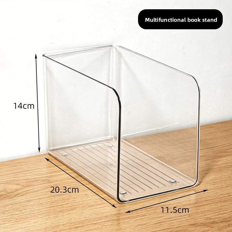 Scaffale per Libri in Acrilico Trasparente, Portaoggetti da Scrivania, Supporto per Libri, Porta Libri da Tavolo, Porta Libri per Documenti, Scatola Porta Libri, Gadget Organizer