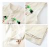 White Beaded Embroidery Vest with Stand-up Collar Shirt and Skirt - New Chinese Style Suit for Women, NZ019