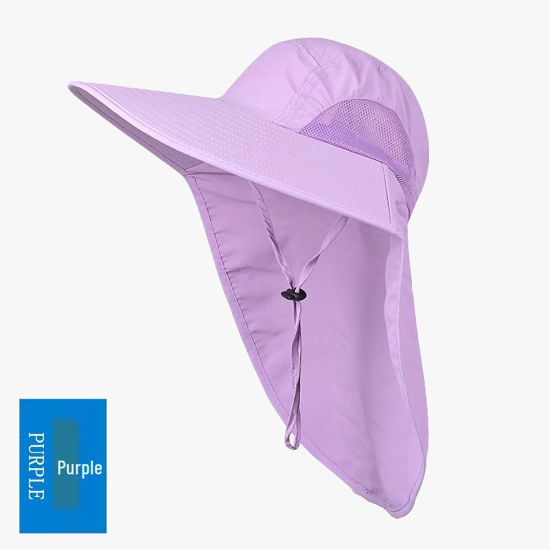 Versatile Summer Sun Hat with Large Brim and Shawl for Fishing, Mountaineering, and Sun Protection