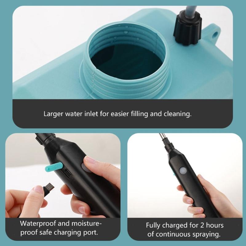 Spruzzatore da Giardino Elettrico 5L Manico Ricaricabile 4 Modelli di Nebulizzazione Lancia Telescopica Spruzzatore d'Acqua per Giardino