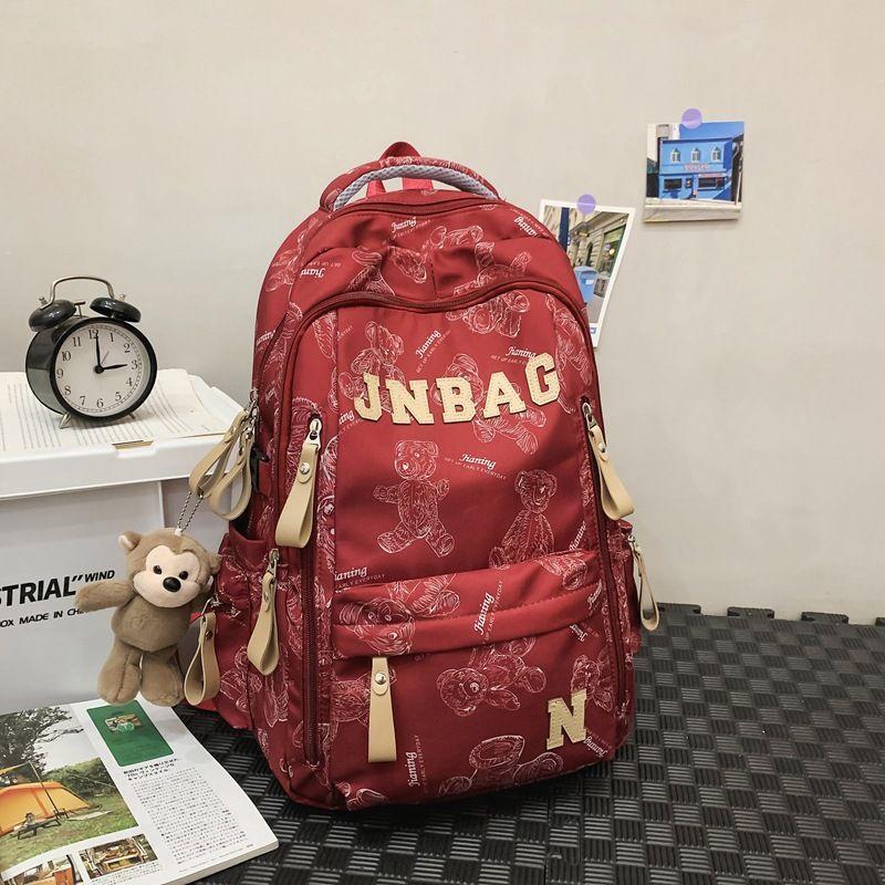 

Школьный рюкзак женский для студентки колледжа, можно положить компьютер, рюкзак в японском и корейском стиле, большой вместимости, прочный, долговечный, нишевый стиль Ins, стиль без столкновений Red_single pack