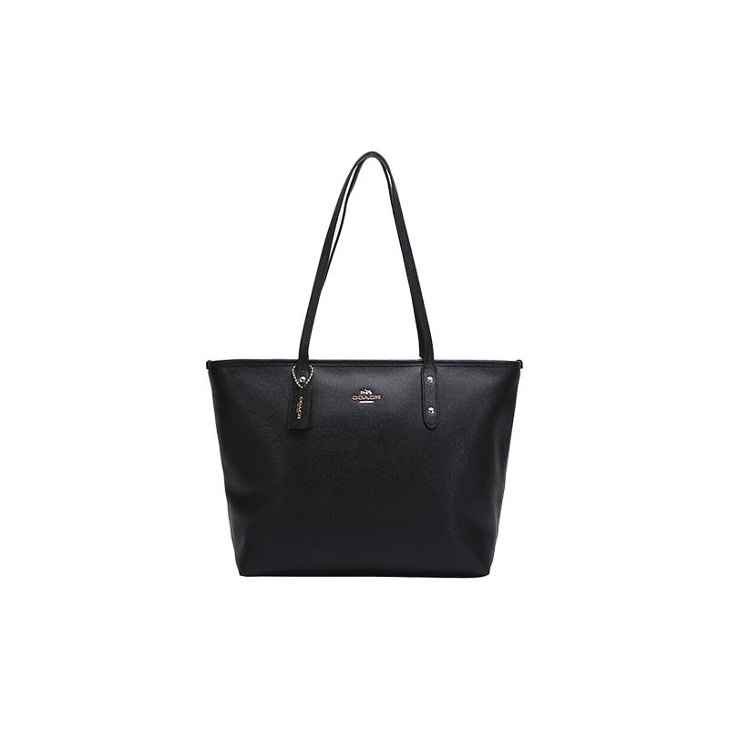 

COACH City Zip Tote 29 Simple Large Capacity Zipper Cow Leather Tote Bag Tote Bag Shopping Bag Shoulder Bag Women s Black чорний
