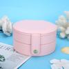 Jewelry Box PU Portable Multi Functional Jewelry Ring Earrings Storage Box Organizer(Pink )