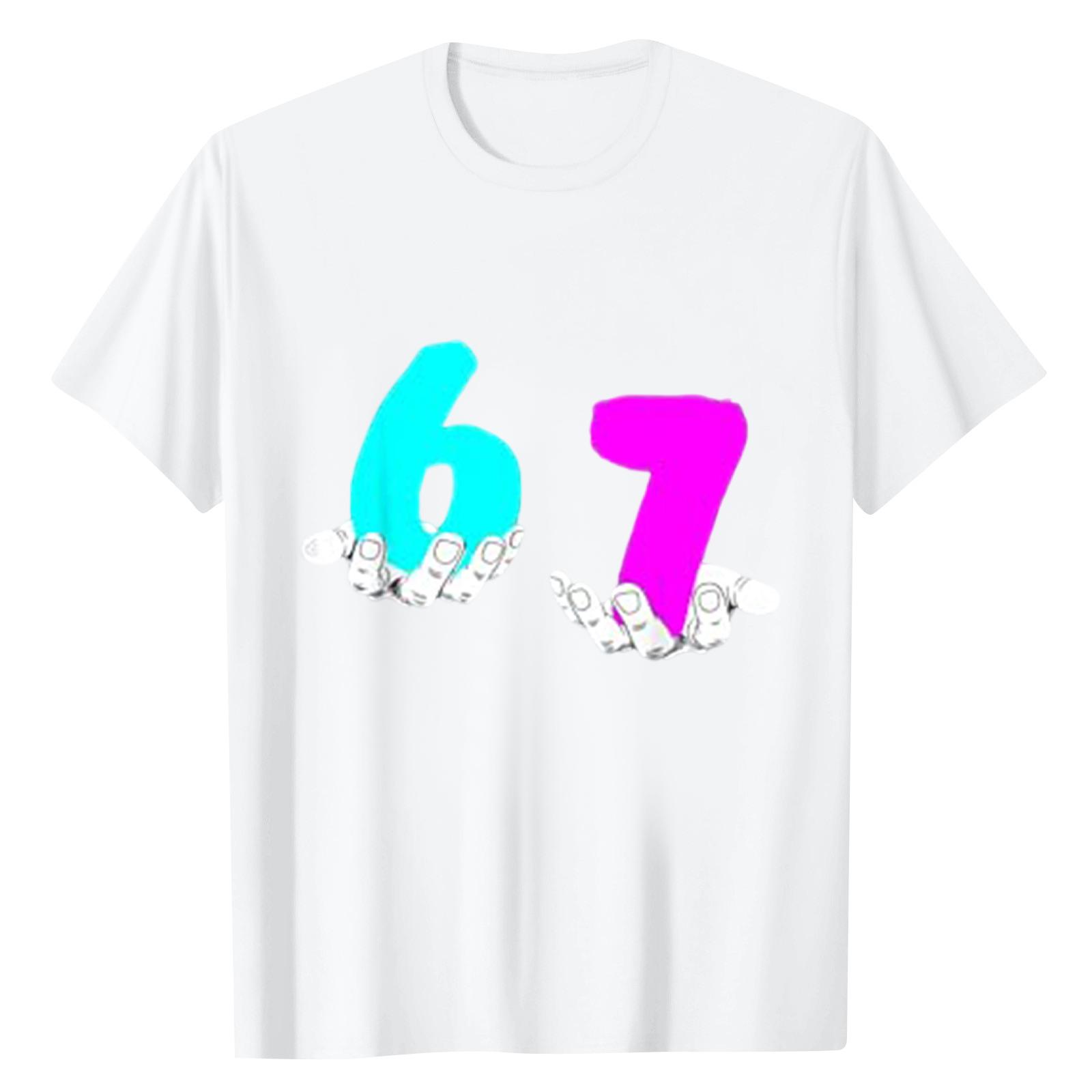 

Женский повседневный топ с цифровым принтом, круглым вырезом и короткими рукавами XL белый