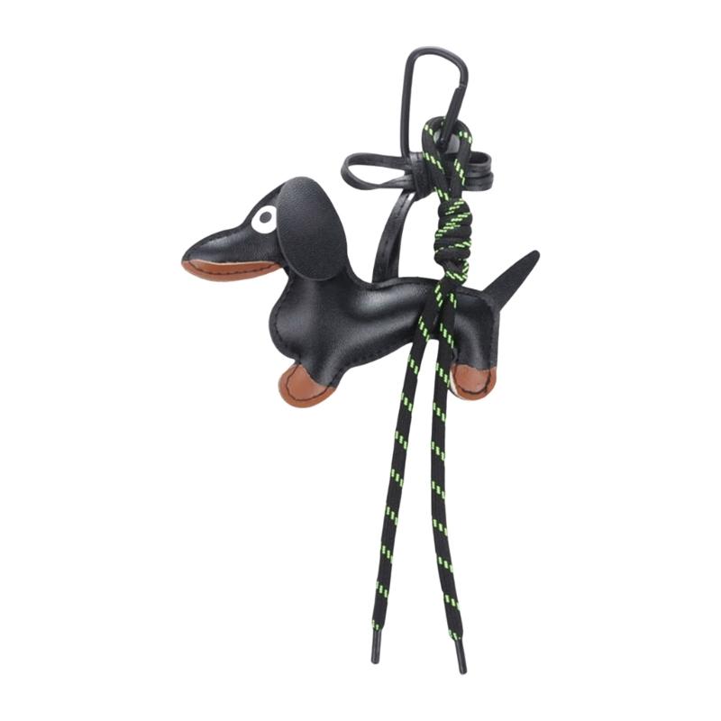 Vintage Brelok z Psem Jamnikiem Unikalne Style Wytrzymałe Materiały PU Elegancka Zawieszka do Dekoracji Torby i Kluczy Codzienne Użytkowanie