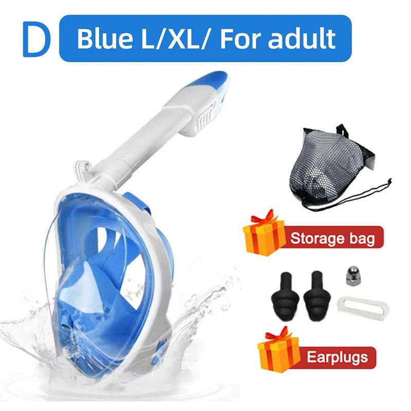 Diving Mask Underwater Snorkeling Full Face Swimming Mask Respirator Snorkel Mask Goggles for Kids Adult Swimming Equipme