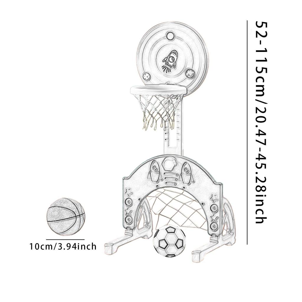 Adjustable Kids Basketball Hoop And Soccer Set for Active Play Indoors
