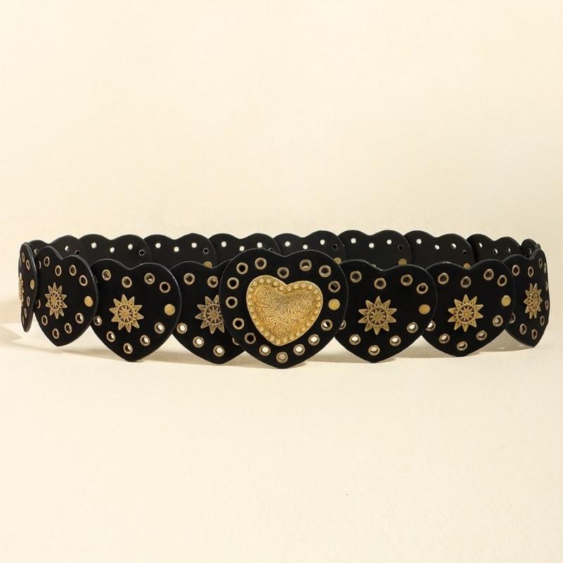 Girls PU Belt Motorcycle Adjustable Grommet Waist Belt Fashion Enthusiasts Belt Coat Dress Female Decorative Waistband