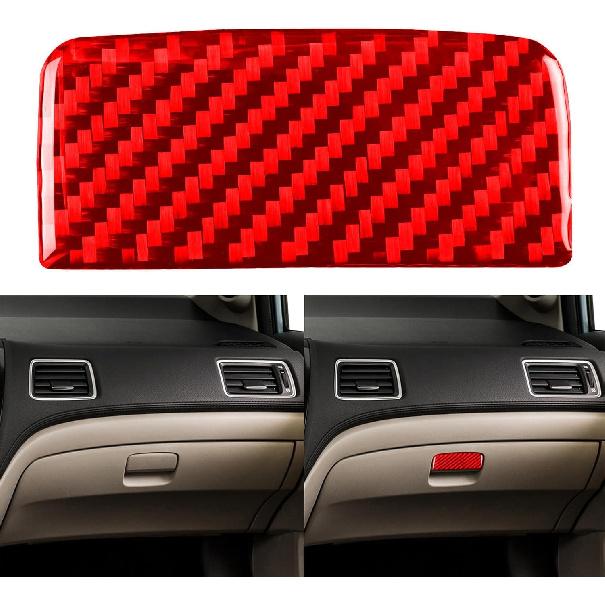 

Real Premium 3K Carbon Fiber car Driver Side Dashboard Kit Frame Cover Sticker Trim Decoration Compatible with Honda Civic 9 Coupe Sedan 2013 2014 Storage Box Handle