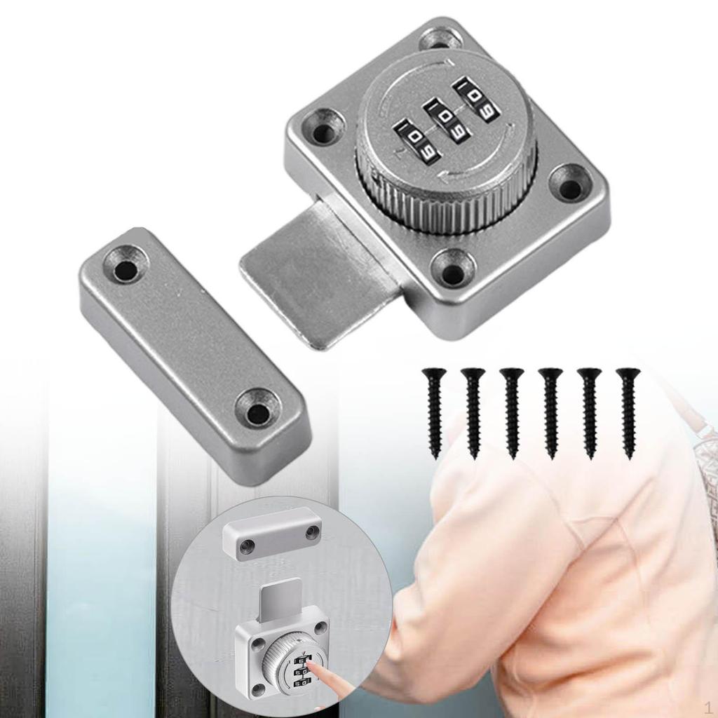 Knob Twist Hasp Lock Keyless Security for Cabinets And Doors with Combination
