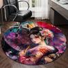 Cherry Blossom Geisha Beauty round carpet Chair cushion Round Entryway Rug, Soft Round Rugs for Living Room, Bedroom, Circle Carpet decor gifts
