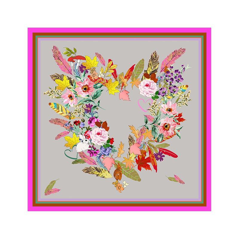 Womens 70cm Silk Square Scarf Fashionable Printed Neckerchief Premium Gift Her