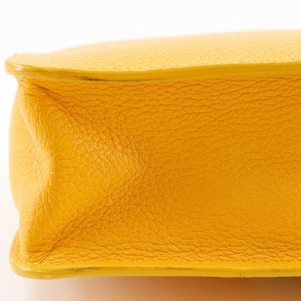 Jimmy Choo 2WAY Mini Shoulder Handbag Yellow Calfskin Women Used