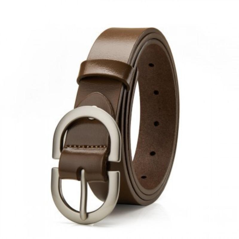 All-match Pin Buckle Fashionable Women's Belt Genuine Leather Thin Belt Casual Versatile Jeans Ruffle Decorative Korean Trousers