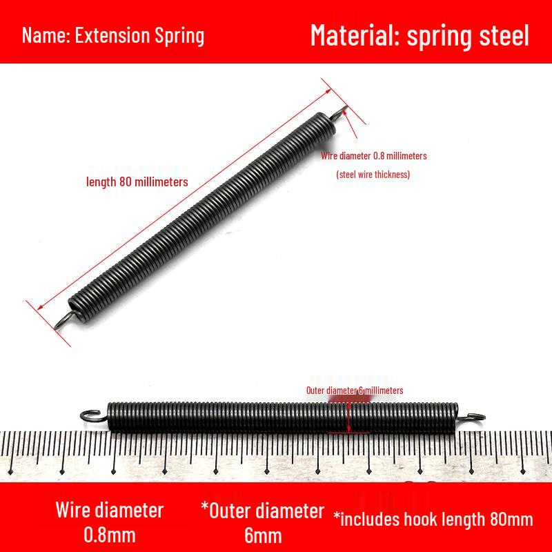 0.8mm Yellow Extension Spring with Hooks - Stapler Rebound Force 