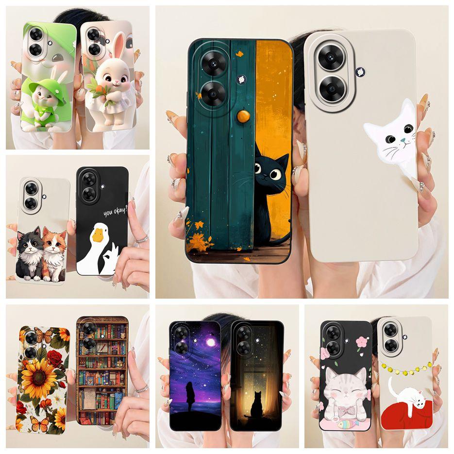 Für Realme Note 60 60X Hülle RMX3933 Niedliche Katze Lustige Cartoon Hülle Weiche Silikonhülle Für Realme Narzo N61 Note 60X Note60 X Hülle
