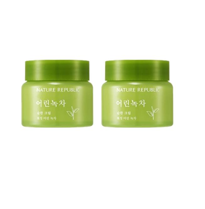 Nature Republic Milde Grüntee-Creme – 55 ml | Beruhigende Feuchtigkeitspflege aus Jeju für empfindliche Haut