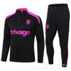 Chelsea Training Jersey Long Sleeve Half-Zip Soccer Shirt Adults Kids Camo Print Breathable Modal Fabric