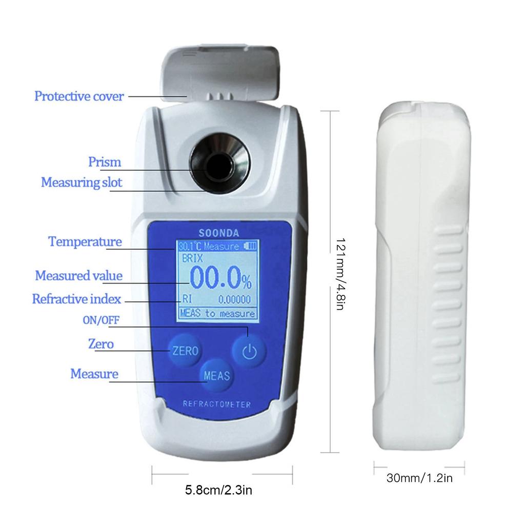 Digital Refractometer 0‑55% Digital Refractometer High Accuracy Sugar Tester Meter for Beverage Drinks Sugar Content Measuring