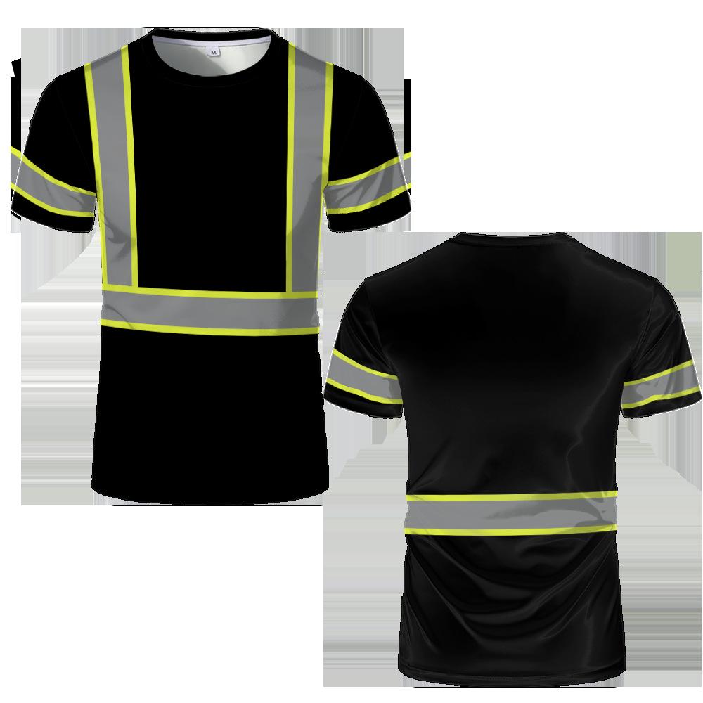 Мужская 3D хлопковая безопасная рабочая футболка - Дышащая, впитывающая пот, удобная, с коротким рукавом, спортивная форма 3XL