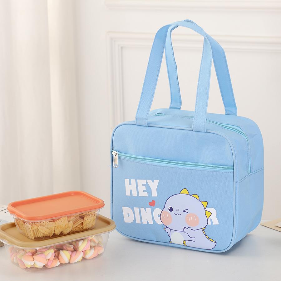 Hand-held Insulated Lunch Box Bag, Waterproof and Oil-proof, Cartoon-style Handbag, Multi-functional Storage Bag