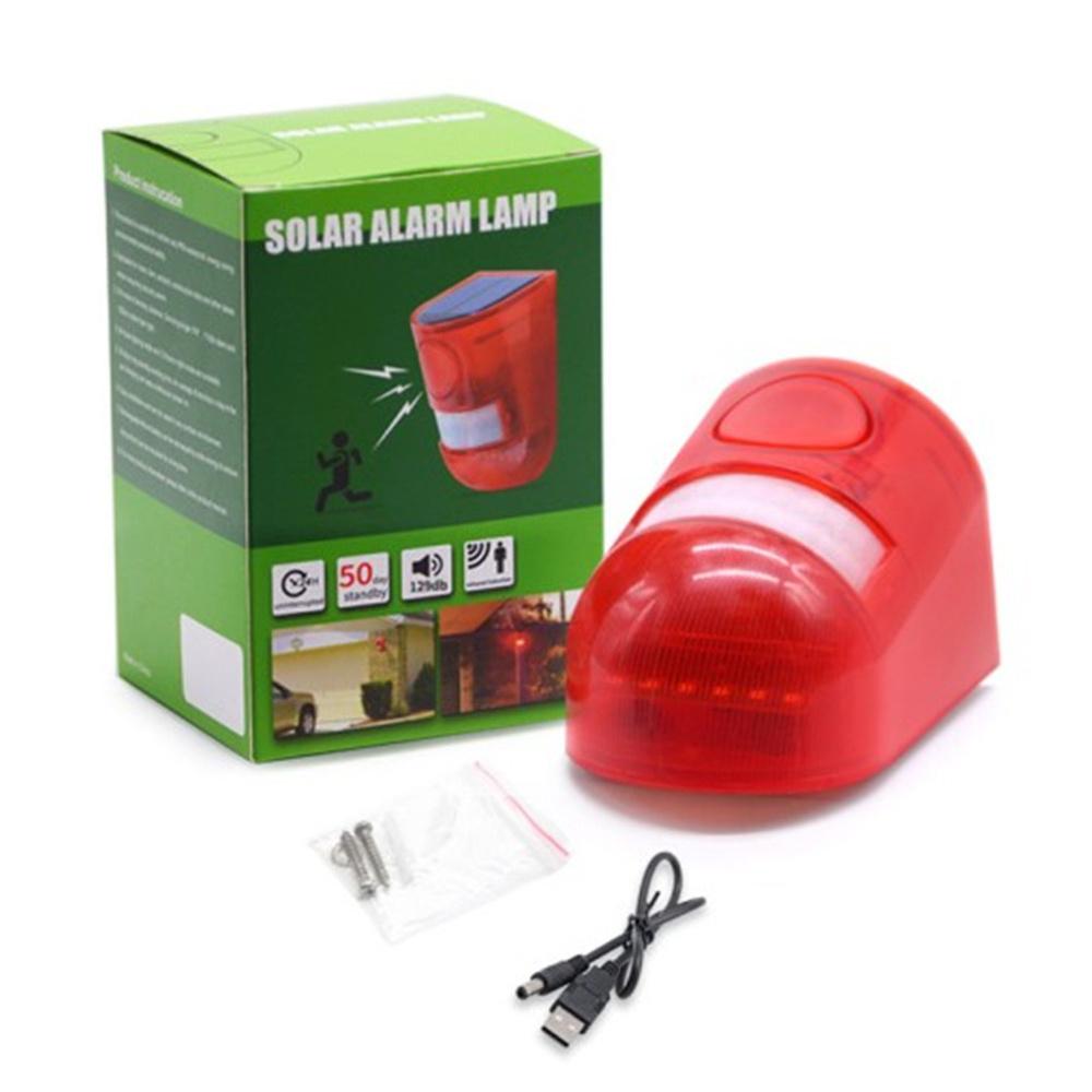 Solar Strobe Siren Alarm Light Outdoor Solar Siren Security Light for Farm Yard