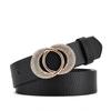 Diamond Double Round Buckle Ladies Belt Dress Vintage Decorative Fine Belt Women