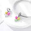 Authentische Charm-Perlen Charms Kupferbeschichtet Rosagelb Tulpenblatt Anhänger Kompatibel Mit Armbändern Ideal Für Frauen Damen Schmuckherstellung DIY