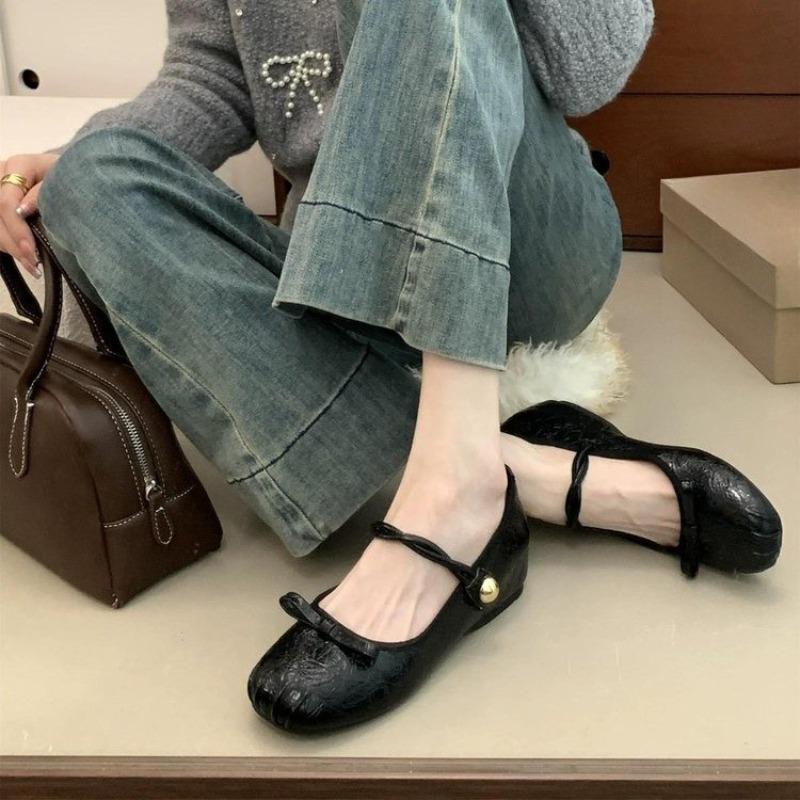 Fashion Elastic Rhinestone Band Mary Janes Woman Bowtie Silk Ballets Shoes Ladies Round Toe Flats Female Loafers Wedding Brides Shoes