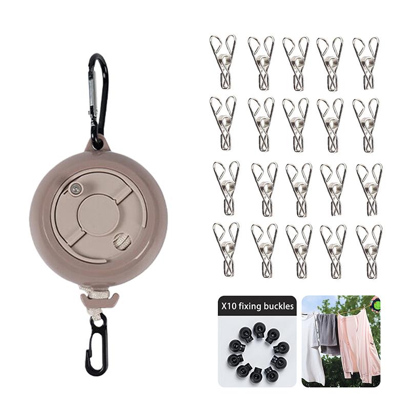Portable Travel Clothesline Cord, Adjustable 33Ft Camping Clothes Line, Laundry Drying Rope For Hotel Trip