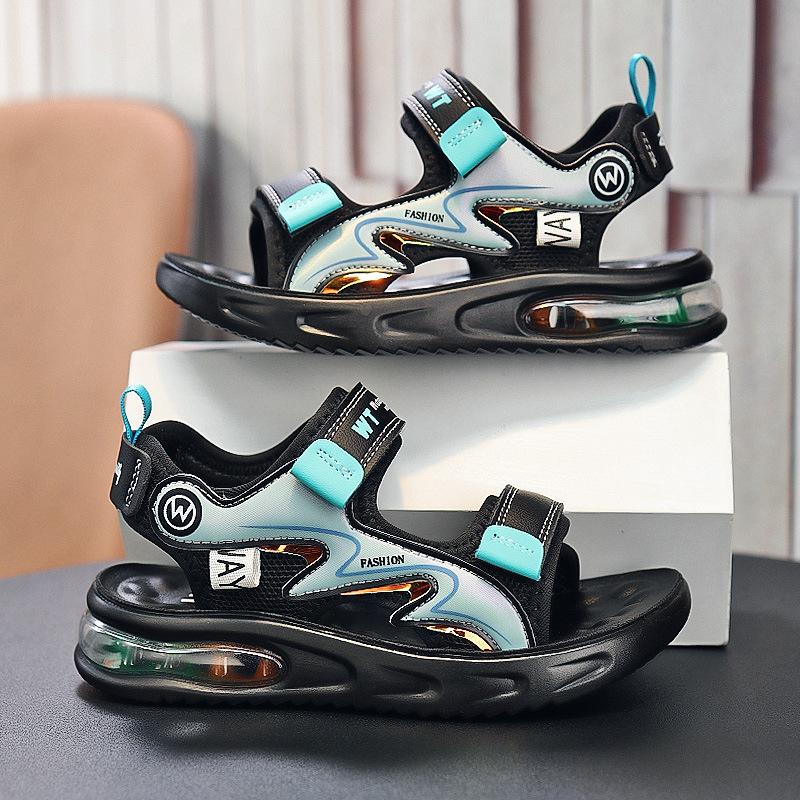 

New Boy Sandal Summer Fashion Soft Non Slip Girl Sandals Lightweight Simple Trendy Kid Shoe Retro Sneakers 2025 Middle Big Kids 27insole16.9CM синий