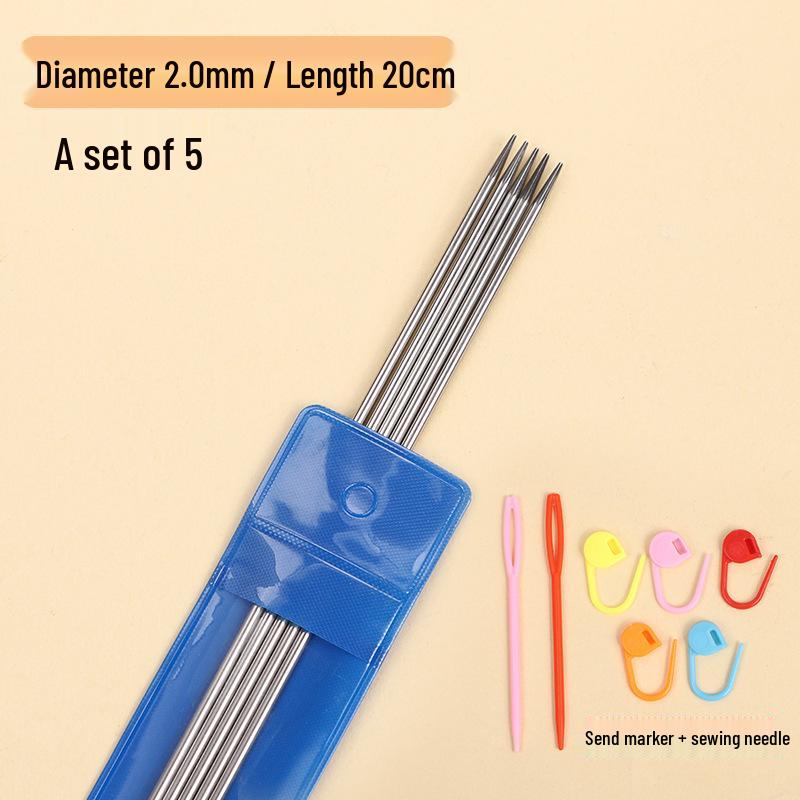 Rust-Proof Stainless Steel Double-Ended Knitting Needles for Handmade Dolls, Scarves, and Sweaters