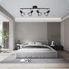 JOYINLED 4-Headed Track Lighting, Adjustable Black Ceiling Spotlights with E14 Sockets AC90-260V for Shop Gallery Showroom