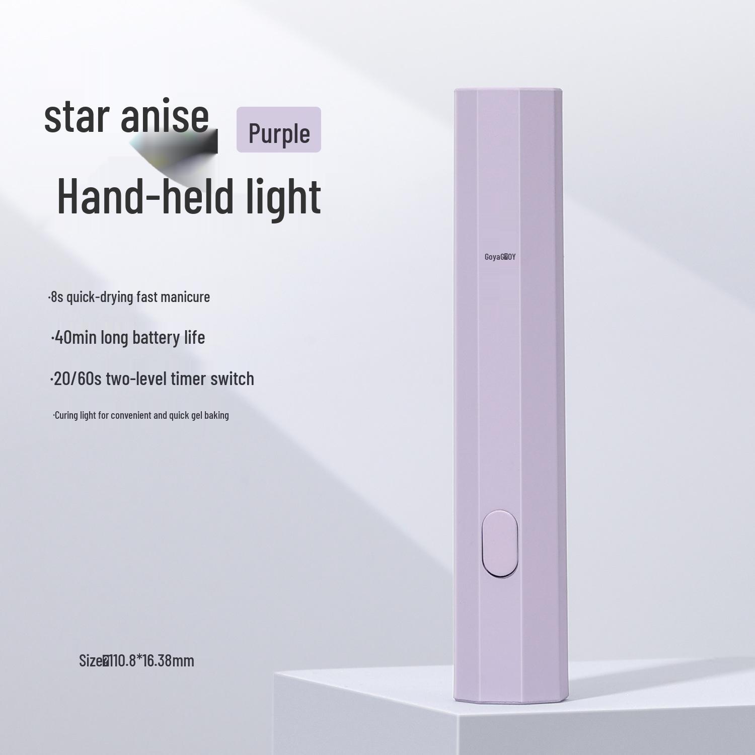 

Gaoya Mini Handheld Nail Gel Quick-Dry UV Light