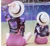 Korean Floral Long Sleeve Baby Girl Swimsuit - Retro Style