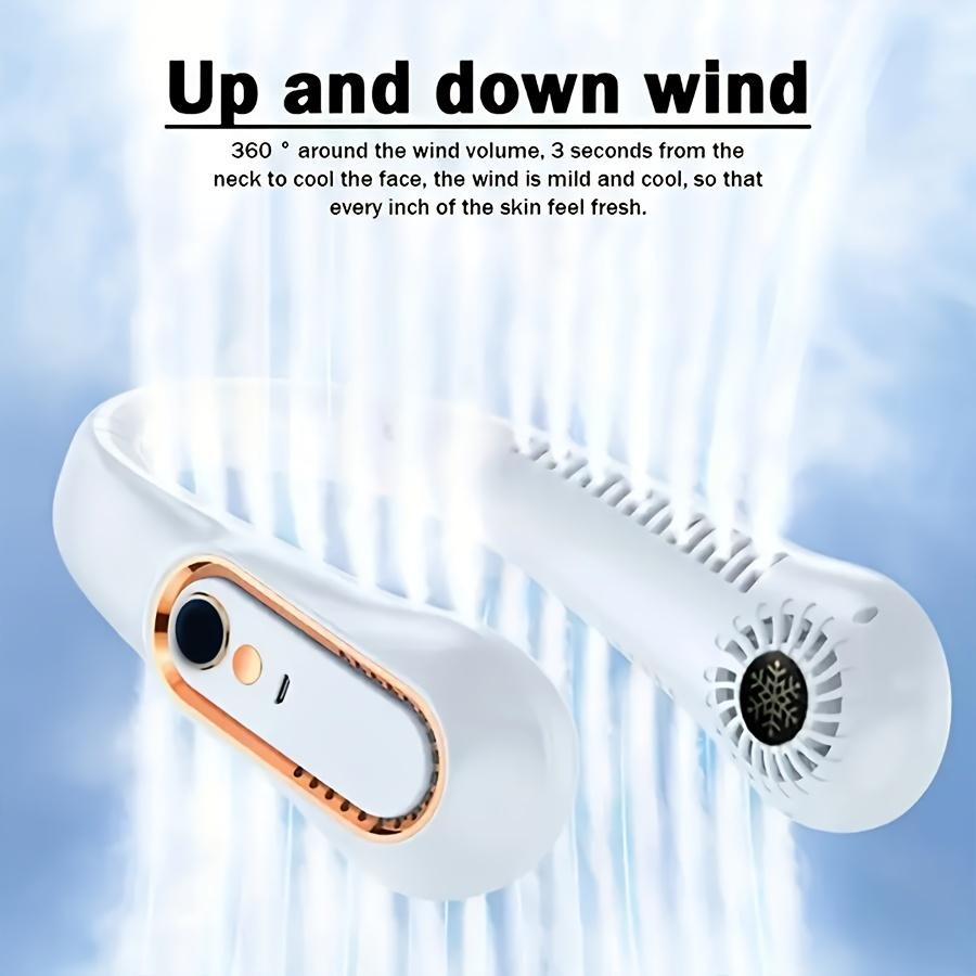 Portable USB Neck Fan - Wearable, Rechargeable, 360 ° Flexible Cooling,Quiet Operation,Strong Wind - Perfect for Outdoors, Students/Birthday Presents.
